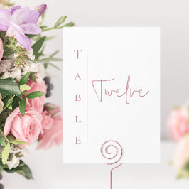 Tarjeta De Mesa Número de tabla de Boda blanco y malva