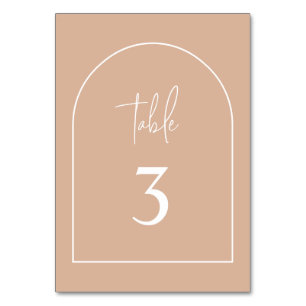 Tarjeta De Mesa Número de tabla de Boda de arco Minimalista rosa R