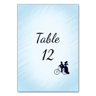 Tarjeta De Mesa Número de tabla de Boda de bicicleta azul