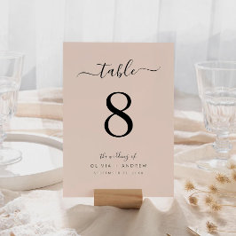 Tarjeta De Mesa Número de tabla de Boda de Boho de color sólido si