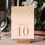 Tarjeta De Mesa Número de tabla de Boda de confetti rosado y dorad<br><div class="desc">Tarjetas de número de tabla de Bodas de confeti rosado y dorado de Rubor. *** CÓMO PEDIR *** Por favor, personalizar y añada cada número de tabla a su carrito, uno por uno. Actualmente, Zazzle no dispone de un sistema que permita la personalización de los productos después de realizar un...</div>