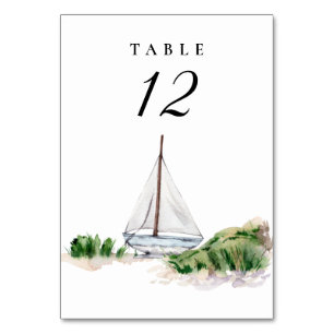 Tarjeta De Mesa Número de tabla de Boda de embarcaciones náuticas