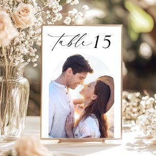 Tarjeta De Mesa Número de tabla de Boda de fotografía elegante