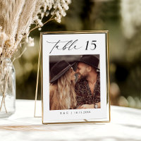 Número de tabla de Boda de fotografía moderno