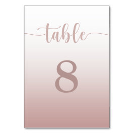 Tarjeta De Mesa Número de tabla de Boda de gradiente de oro Rosa m