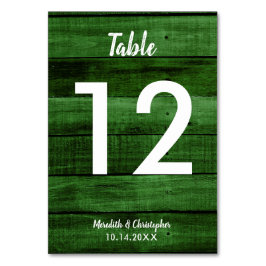 Tarjeta De Mesa Número de tabla de Boda de grano de madera Rústico