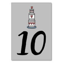 Número de tabla de Boda de Ilustracion de torta de