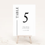 Tarjeta De Mesa Número de tabla de Boda de línea blanca limpia<br><div class="desc">El número de la mesa,  simple y moderno,  es boda y tiene una línea lateral. El color es blanco y negro.</div>