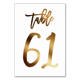 Tarjeta De Mesa número de tabla de boda de moda de Relieve metaliz