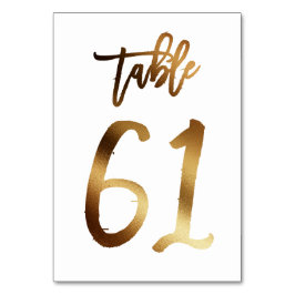 Tarjeta De Mesa número de tabla de boda de moda de Relieve metaliz