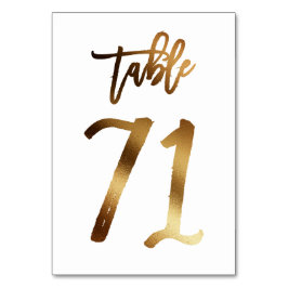 Tarjeta De Mesa número de tabla de boda de moda de Relieve metaliz