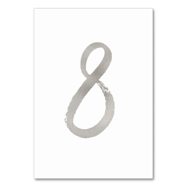 Tarjeta De Mesa número de tabla de boda de moda de Relieve metaliz (Reverso)