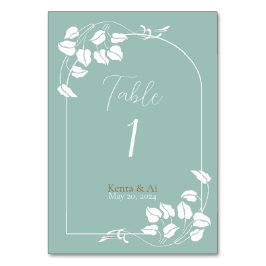 Tarjeta De Mesa Número de tabla de Boda de Moda natural