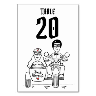 Tarjeta De Mesa Número de tabla de Boda de motocicletas de ciclism