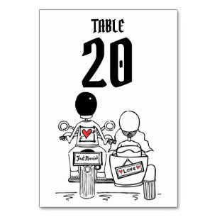 Tarjeta De Mesa Número de tabla de Boda de motocicletas de ciclism