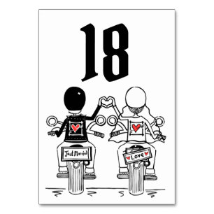 Tarjeta De Mesa Número de tabla de Boda de motocicletas de ciclism