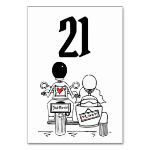 Tarjeta De Mesa Número de tabla de Boda de motocicletas de ciclism