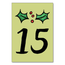 Número de tabla de Boda de navidades Holly