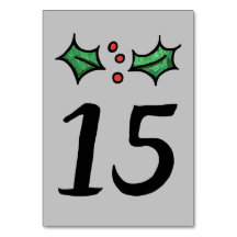 Número de tabla de Boda de navidades Holly