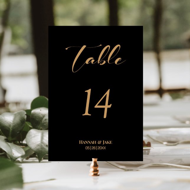 Tarjeta De Mesa Número de tabla de Boda de oro negro (Subido por el creador)