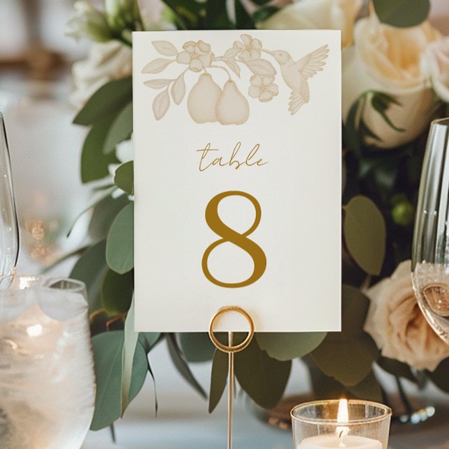 Tarjeta De Mesa Número de tabla de Boda de Oro Perfecto (Table Number)
