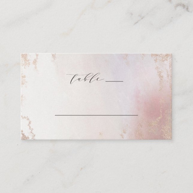 Tarjeta De Mesa Número de tabla de Boda de Relieve metalizado rosa (Anverso)