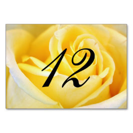Tarjeta De Mesa Número de tabla de Boda de rosa amarillo