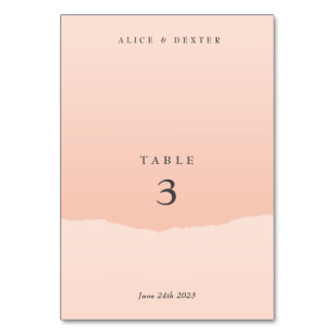 Tarjeta De Mesa Número de tabla de Boda de Rubor minimalista elega