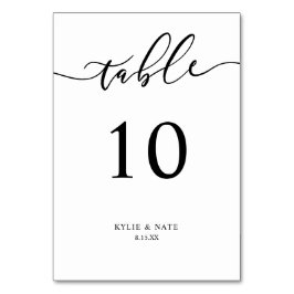 Tarjeta De Mesa Número de tabla de Boda de script de caligrafía -