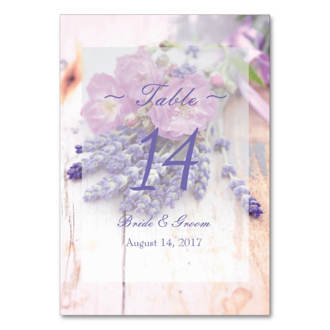 Tarjeta De Mesa Número de tabla de Boda de verano de Rosa silvestr (Anverso)