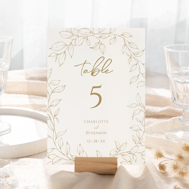 Tarjeta De Mesa Número de tabla de Boda de verde de oro clásico (Subido por el creador)