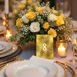 Tarjeta De Mesa Número de tabla de Boda dorado de cosecha