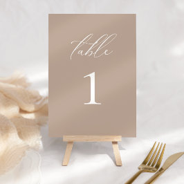 Tarjeta De Mesa Número de tabla de Boda elegante estilo guión mode