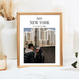 Tarjeta De Mesa Número de tabla de Boda fotográfico de destino de