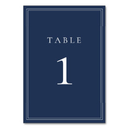 Tarjeta De Mesa Número de tabla de Boda Minimalista clásico de la