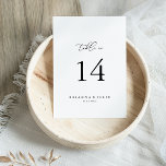 Tarjeta De Mesa Número de tabla de Boda Minimalista de Moda de cla<br><div class="desc">Este elegante número de boda minimalista de moda es perfecto para un boda rústico. El diseño, sencillo y elegante, presenta una tipografía de escritura clásica y elegante en blanco y negro. Este es un número de tabla de doble cara. Agregue cada número de tabla que necesite a su carrito individualmente....</div>