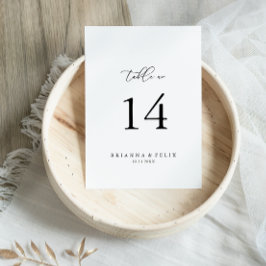 Tarjeta De Mesa Número de tabla de Boda Minimalista de Moda de cla