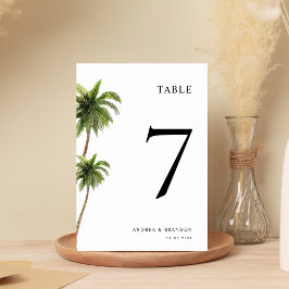 Tarjeta De Mesa Número de tabla de Boda mínimo tropical del árbol