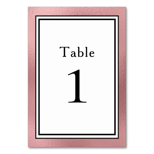Tarjeta De Mesa Número de tabla de Boda moderno de oro Rosa LGBTQ (Anverso)