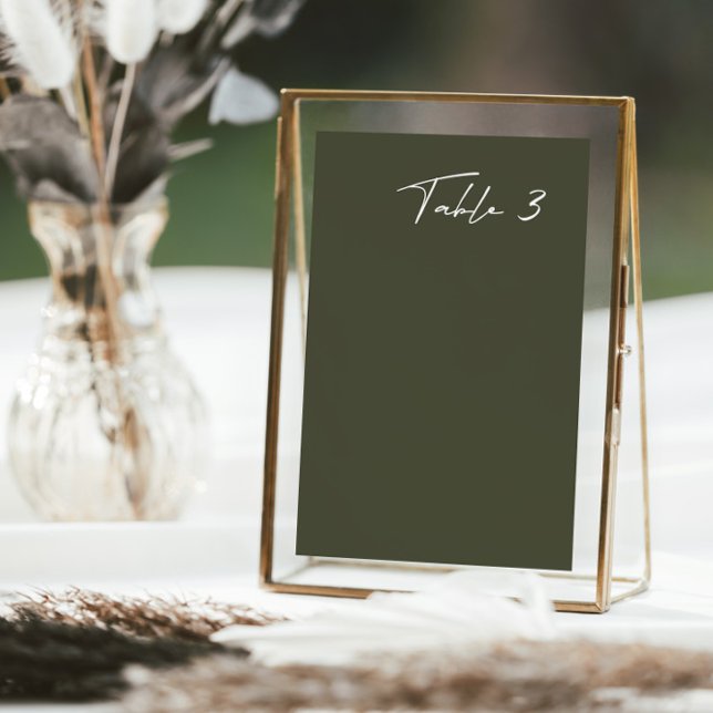 Tarjeta De Mesa Número de tabla de Boda moderno gris oscuro simple (Subido por el creador)