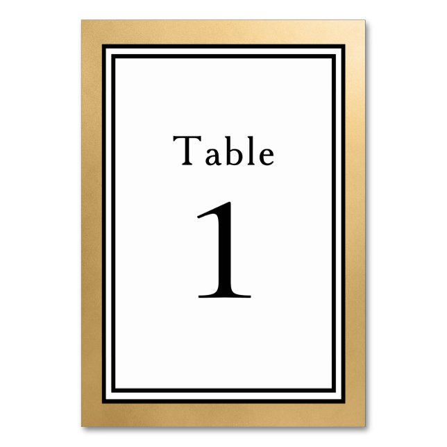 Tarjeta De Mesa Número de tabla de Boda moderno LGBTQ Gold (Anverso)