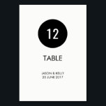 Tarjeta De Mesa Número de tabla de boda monocromático simple<br><div class="desc">Número simple de la tabla circular monocroma. Puede ser totalmente personalizado para satisfacer sus necesidades. © Gorjo Designs via Zazzle. // ¿Buscando elementos coincidentes? Otras papelería del conjunto disponible aquí: https://www.zazzle.com/collections/simple_monochrome_circle_wedding-119747025340789612?rf=238384850839516131 // ¿Necesita ayuda para personalizar su diseño? ¿Tienes otras ideas? No dude en ponerse en contacto conmigo en: zoe@gorjodesigns.com</div>