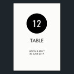 Tarjeta De Mesa Número de tabla de boda monocromático simple<br><div class="desc">Número simple de la tabla circular monocroma. Puede ser totalmente personalizado para satisfacer sus necesidades. © Gorjo Designs via Zazzle. // ¿Buscando elementos coincidentes? Otras papelería del conjunto disponible aquí: https://www.zazzle.com/collections/simple_monochrome_circle_wedding-119747025340789612?rf=238384850839516131 // ¿Necesita ayuda para personalizar su diseño? ¿Tienes otras ideas? No dude en ponerse en contacto conmigo en: zoe@gorjodesigns.com</div>