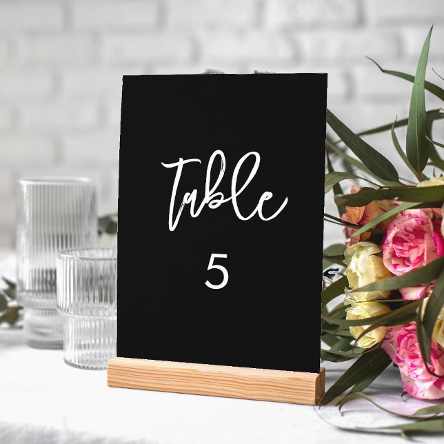 Tarjeta De Mesa Número de tabla de boda negro moderno contemporáne (Subido por el creador)