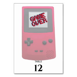 Tarjeta De Mesa Número de tabla de Boda NERD de videojuegos