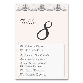 Tarjeta De Mesa Número de tabla de Boda rosa champagne