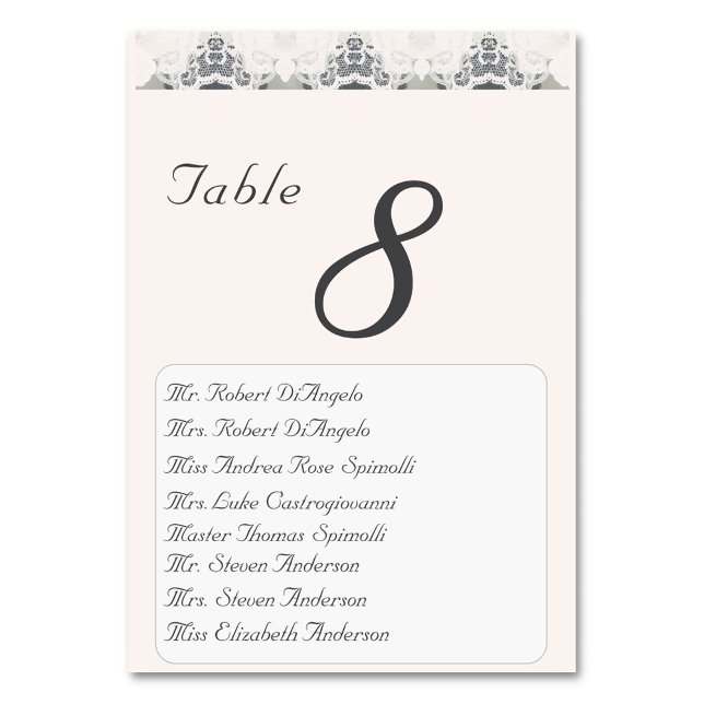 Tarjeta De Mesa Número de tabla de Boda rosa champagne (Subido por el creador)