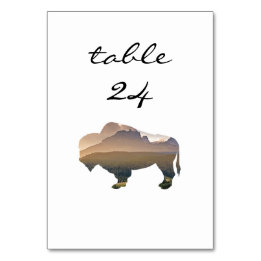 Tarjeta De Mesa Número de tabla de boda Rústico Bison Occidental