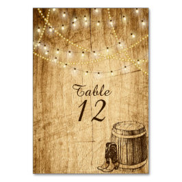 Tarjeta De Mesa Número de tabla de boda rústico para una boda de p