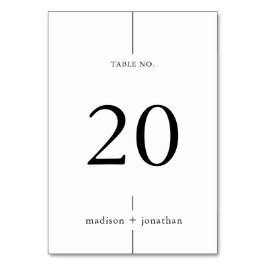 Tarjeta De Mesa Número de tabla de Boda simple con clase